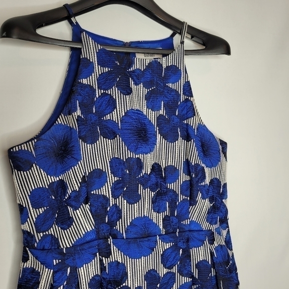 Badgley Mischka Liliana Blue Floral Dress - Picture 9 of 12